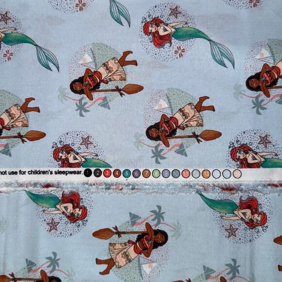 Licensed Disney Princess Ariel & Moana by Springs Creative - 1/2 Yard - Picture 8 of 8